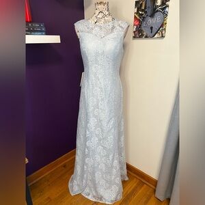 Cicinia Ice Blue Sleeveless Lacy Mother of Bride Gown NWT